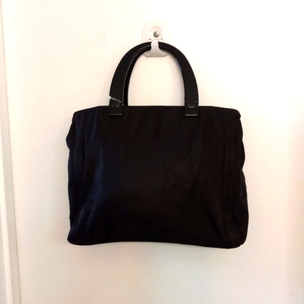 Prada vintage tessuto Black tote lucite handles